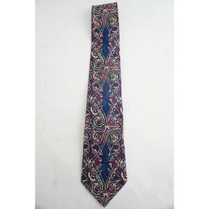 Past Times Silk Tie One Size Purple Celtic Knot Silk Animal Motif Excellent